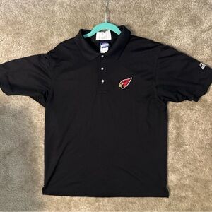 NFL Arizona Cardinals Reebok Play Dry Black Polo Shirt Mens M Med Short Sleeve
